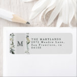 Grijze elegant etiket<br><div class="desc">Moderne bladbladesucalyptusscript grijs groen elegant stijlvol.</div>