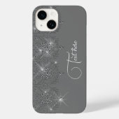 Grijze elegant-glans, ruitdiamant Case-Mate iPhone case (Achterkant)