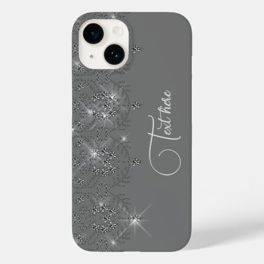 Grijze elegant-glans, ruitdiamant Case-Mate iPhone case (Achterkant)