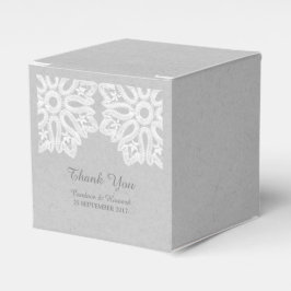 Grijze Elegant Lace Favor Boxes Bedankdoosjes
