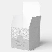 Grijze Elegant Lace Favor Boxes Bedankdoosjes (Geopend)