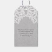 Grijze Elegant Lace Gift Labels Cadeaulabel (Voorkant)