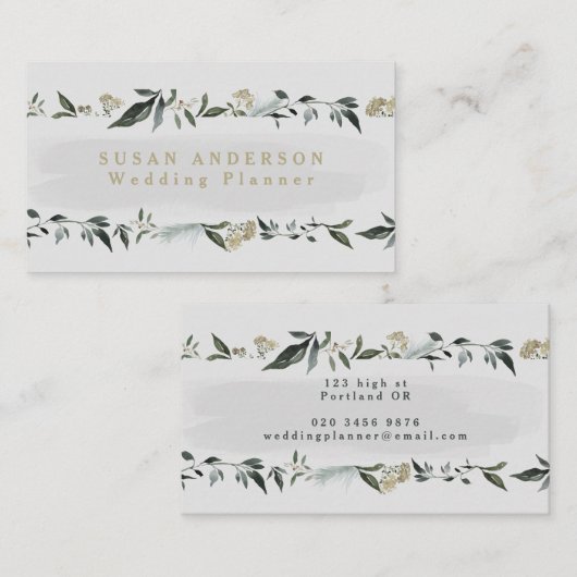 Grijze elegant visitekaartje (Voorkant / Achterkant)