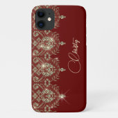 Grijze elegante glans van Bourgogne Case-Mate iPhone Case (Achterkant)