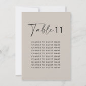 Grijze elegante moderne huwelijkstafel zitgrafiek (Achterkant)