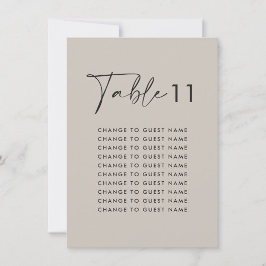 Grijze elegante moderne huwelijkstafel zitgrafiek (Voorkant)