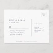 Grijze elegante moderne klassieke bruiloft RSVP Uitnodiging Briefkaart (Achterkant)