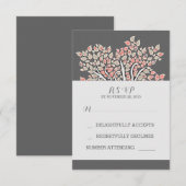 grijze elegante oude boomtakken bruiloft RSVP kaar Kaartje (Voorkant / Achterkant)