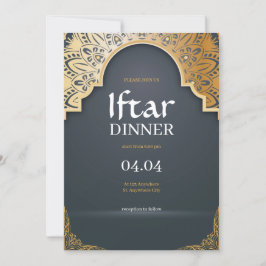 Grijze Elegante Ramadhan Iftar Feest Kaart