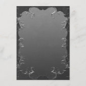 Grijze Elegantie en Zilveren Swirls Bruiloft Detai Informatiekaartje (Achterkant)