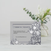 Grijze Elegantie Zilveren Bloemen Bruiloft Website Folie Uitnodiging Briefkaart (Staand Voorkant)