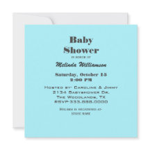 Grijze en aqua kinderwagen baby shower uitnodiging