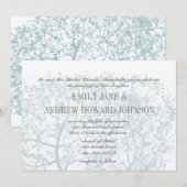Grijze en Aqua Tree Weddings Speciaal uitgenodigd Kaart (Voorkant / Achterkant)