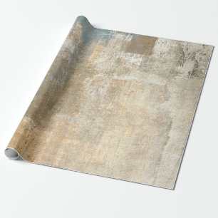 Grijze en beige Abstracte kunst Schildingegrepen a Cadeaupapier