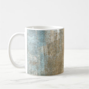 Grijze en beige Abstracte kunst Schildingegrepen a Koffiemok