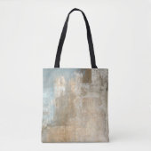 Grijze en beige Abstracte kunst Schildingegrepen a Tote Bag (Voorkant)