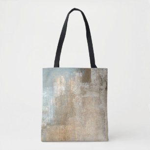Grijze en beige Abstracte kunst Schildingegrepen a Tote Bag