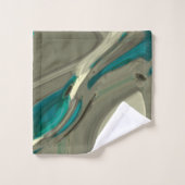 Grijze en blauwe Abstracte kunst Bad Handdoek (Wasdoekje)