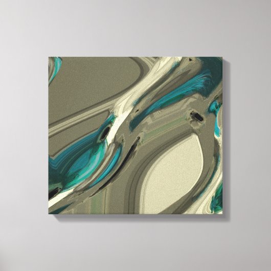 Grijze en blauwe Abstracte kunst Canvas Afdruk (Voorkant)