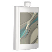 Grijze en blauwe Abstracte kunst Heupfles (Rechts)