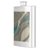 Grijze en blauwe Abstracte kunst Heupfles (Links)