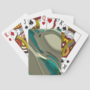 Grijze en blauwe Abstracte kunst Pokerkaarten