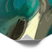 Grijze en blauwe Abstracte kunst Poster (Hoek)