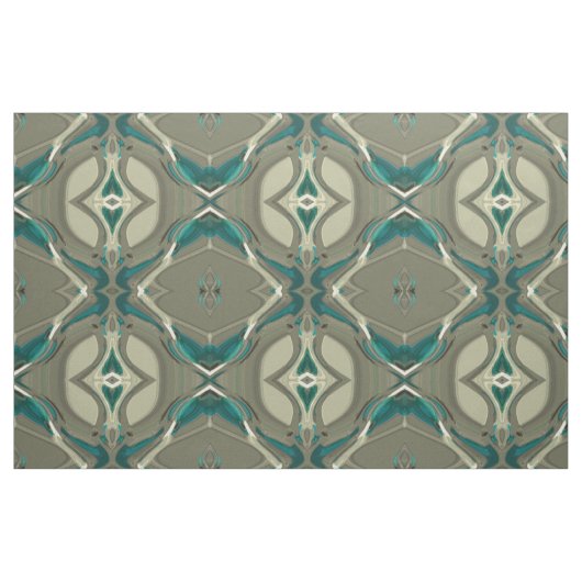 Grijze en blauwe Abstracte kunst Stof (Fat Quarter)