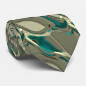 Grijze en blauwe Abstracte kunst Stropdas (Opgerold)