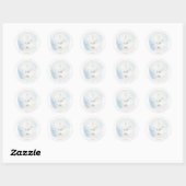 Grijze en blauwe bruiloft Envelope Seal / Favor Ronde Sticker (Vel)