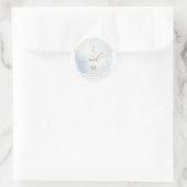Grijze en blauwe bruiloft Envelope Seal / Favor Ronde Sticker (Tas)