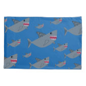 Grijze en Blauwe Haai Kinder Gepersonaliseerde Vis Kussensloop (Achterkant)