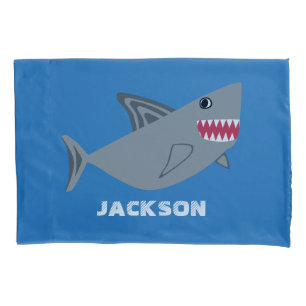 Grijze en Blauwe Haai Kinder Gepersonaliseerde Vis Kussensloop
