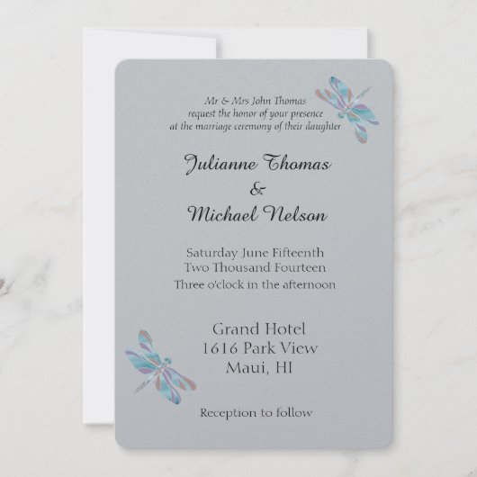 Grijze en blauwe libellen kaart (Voorkant)