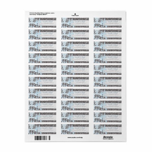 Grijze en blauwe luchters Terugzendadres label (Full Sheet)