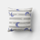 Grijze en blauwe maan en sterren kussen (Achterkant)