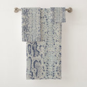 Grijze en Blauwe Slang Skin Animal Print Bad Handdoek (Insitu)