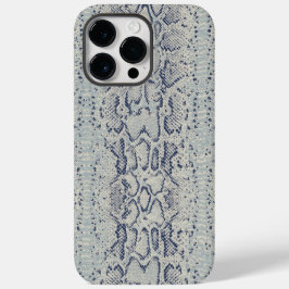 Grijze en Blauwe Slang Skin Animal Print Case-Mate iPhone 14 Pro Max Hoesje