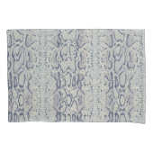 Grijze en Blauwe Slang Skin Animal Print Kussensloop (Voorkant-Links)