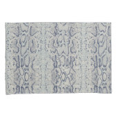 Grijze en Blauwe Slang Skin Animal Print Kussensloop (Voorkant-Rechts)