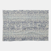 Grijze en Blauwe Slang Skin Animal Print Theedoek (Horizontaal)