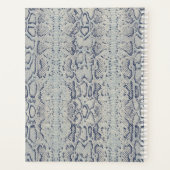 Grijze en blauwe slangenhuid dierenprint planner (Achterkant)