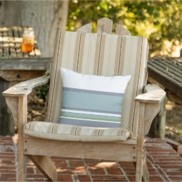 Grijze en blauwe streep buitenkussen