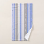 Grijze en blauwe strepen bad handdoek (Handdoek)