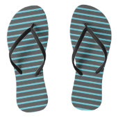 Grijze en blauwe strepen teenslippers (Voetbed)