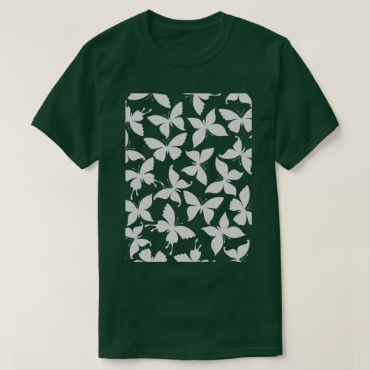 grijze en blauwe vlinderdruk t-shirt (Design voorkant)