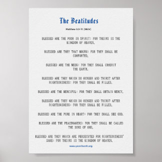Grijze en Blauwe Zaligbedelingen Inspiratie Poster