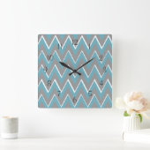 Grijze en Blauwgroen Chevron Wall klok (Huis)