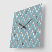 Grijze en Blauwgroen Chevron Wall klok (Hoek)