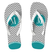 Grijze en Blauwgroen Chevrons met aangepast monogr